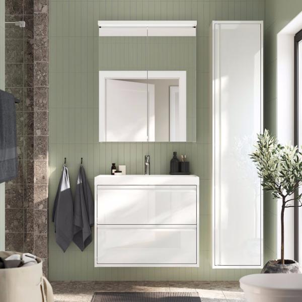 Dulap cu oglindă Ikea Lettan 95 x 80 x 15 / Oglindă / Silver photo 3 Dulap cu oglindă Ikea Lettan 95 x 80 x 15 / Oglindă / Silver photo 3