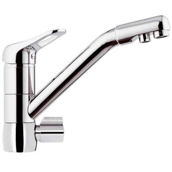 Смеситель для кухни Remer 40DW 3 Однорычажный / Поворотный / Латунь / Нержавеющая сталь photo 1