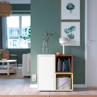 Comodă Ikea Eket 72 x 70 x 35 / MDF / Alb Nuc Galben deschis photo 6