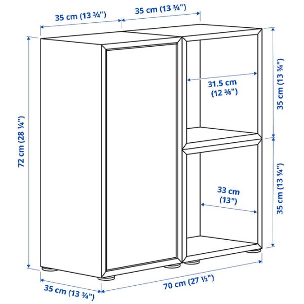 Comodă Ikea Eket 72 x 70 x 35 / MDF / Alb Nuc Galben deschis photo 7
