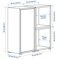 Comodă Ikea Eket 72 x 70 x 35 / MDF / Alb Nuc Galben deschis photo 7