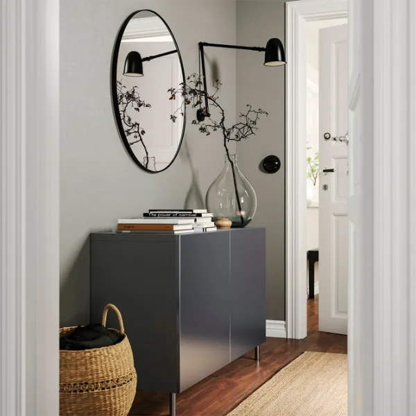 Comodă Ikea Besta 74 x 120 x 42 / MDF / Staniu închis photo 3