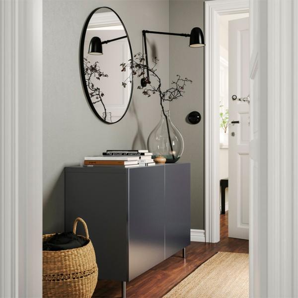 Comodă Ikea Besta 74 x 120 x 42 / MDF / Staniu închis photo 3