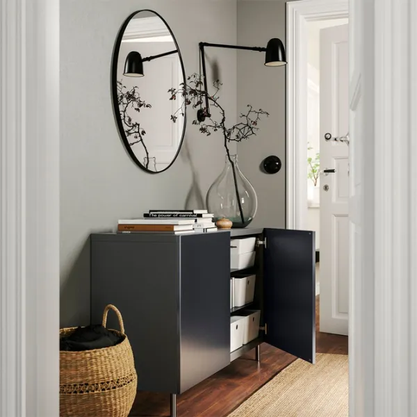 Comodă Ikea Besta 74 x 120 x 42 / MDF / Staniu închis photo 4