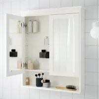 Шкаф с зеркалом Ikea Hemnes 98 x 83 x 16см / Зеркало / White photo 2