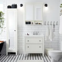 Шкаф с зеркалом Ikea Hemnes 98 x 83 x 16см / Зеркало / White photo 3