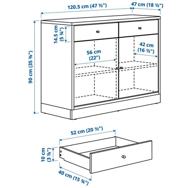 Comodă Ikea Tonstad 90 x 120.5 x 47 / MDF / Maro photo 6