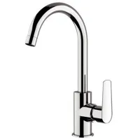Baterie pentru bucătărie Remer V42B Mono comandă / Pivotantă / Alamă / Inox