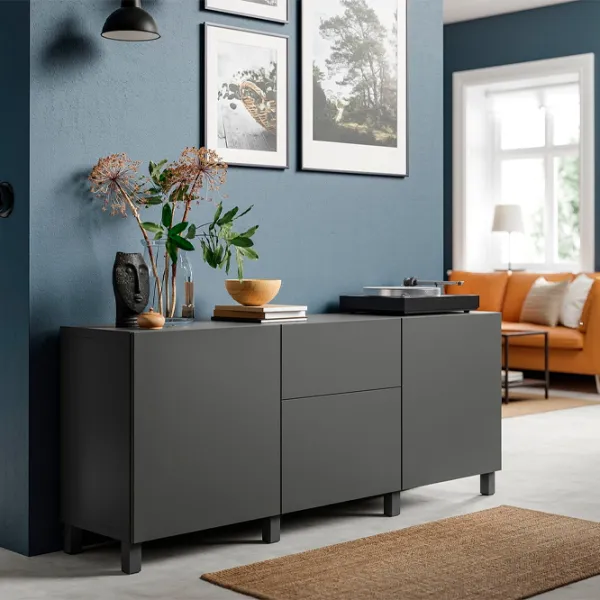 Comodă Ikea Besta/Lappviken/Stubbarp 74 x 180 x 42 / MDF / Sur închis photo 3