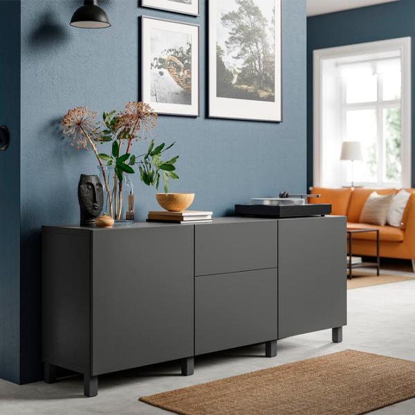 Comodă Ikea Besta/Lappviken/Stubbarp 74 x 180 x 42 / MDF / Sur închis photo 3