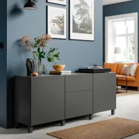 Комод Ikea Besta/Lappviken/Stubbarp 74 x 180 x 42см / МДФ / Темно серый photo 3