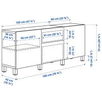 Комод Ikea Besta/Lappviken/Stubbarp 74 x 180 x 42см / МДФ / Темно серый photo 6