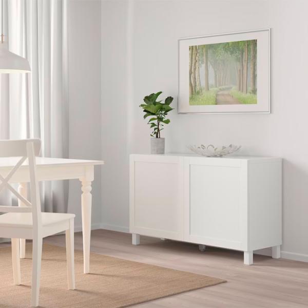 Comodă Ikea Besta/Hanviken/Stubbarp 74 x 120 x 42 / MDF / Alb photo 2