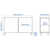 Comodă Ikea Besta/Hanviken/Stubbarp 74 x 120 x 42 / MDF / Alb photo 8