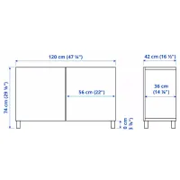 Comodă Ikea Besta/Lappviken/Stubbarp 74 x 120 x 42 / MDF / Sur deschi bej photo 6