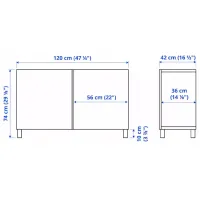 Комод Ikea Besta/Lappviken/Stubbarp 74 x 120 x 42см / МДФ / Темно серый photo 6