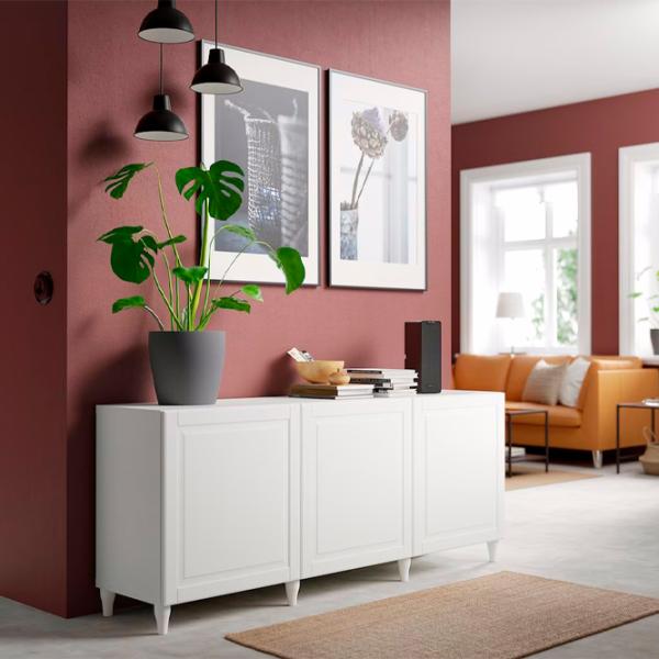 Comodă Ikea Besta/Smeviken/Kabbarp 74 x 180 x 42 / MDF / Alb photo 2