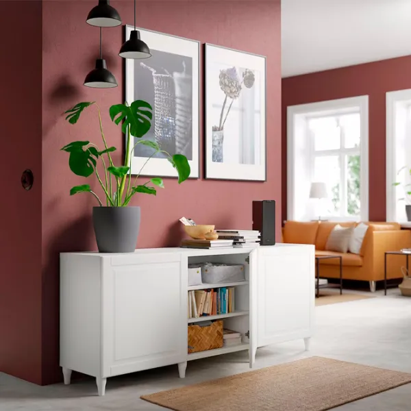 Comodă Ikea Besta/Smeviken/Kabbarp 74 x 180 x 42 / MDF / Alb photo 3