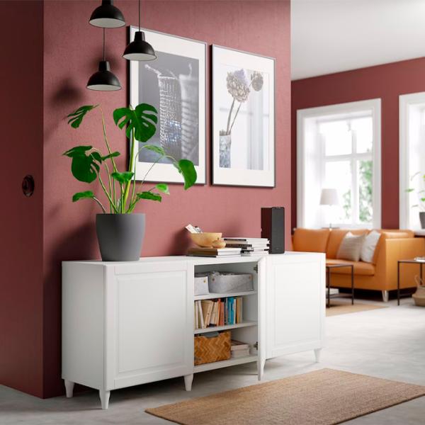 Comodă Ikea Besta/Smeviken/Kabbarp 74 x 180 x 42 / MDF / Alb photo 3