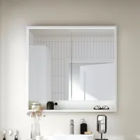 Dulap cu oglindă Ikea Faxalven 95 x 100 x 15 / Oglindă / White photo 2