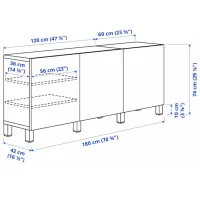 Comodă Ikea Besta/Lappviken/Stubbarp 74 x 180 x 42 / MDF / Alb photo 7