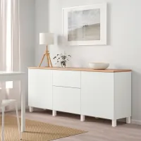 Comodă Ikea Besta/Lappviken/Stubbarp 76 x 180 x 42 / MDF / Alb photo 3