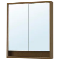Шкаф с зеркалом Ikea Faxalven 95 x 100 x 15см / Зеркало / Oak