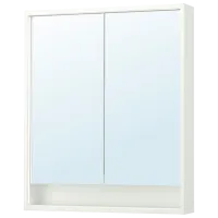 Шкаф с зеркалом Ikea Faxalven 95 x 80 x 15см / Зеркало / White
