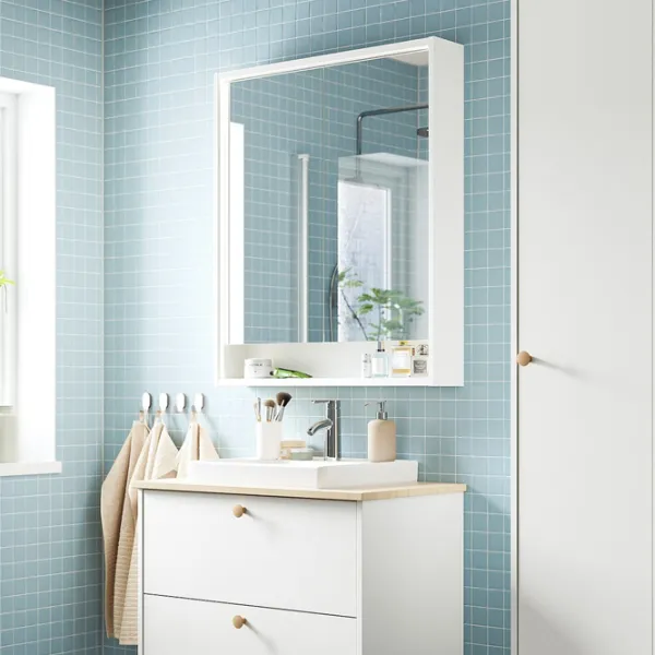 Dulap cu oglindă Ikea Faxalven 95 x 80 x 15 / Oglindă / White photo 3 Dulap cu oglindă Ikea Faxalven 95 x 80 x 15 / Oglindă / White photo 3