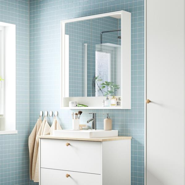Dulap cu oglindă Ikea Faxalven 95 x 80 x 15 / Oglindă / White photo 3 Dulap cu oglindă Ikea Faxalven 95 x 80 x 15 / Oglindă / White photo 3
