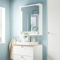 Dulap cu oglindă Ikea Faxalven 95 x 80 x 15 / Oglindă / White photo 3