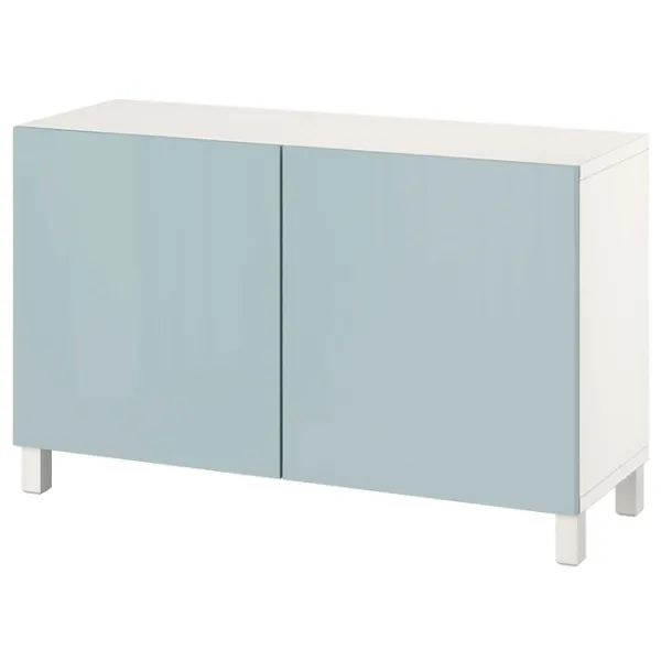 Comodă Ikea Besta 74 x 120 x 42 / MDF / Gri albastru deschis lucios photo 1