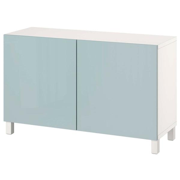 Comodă Ikea Besta 74 x 120 x 42 / MDF / Gri albastru deschis lucios photo 1