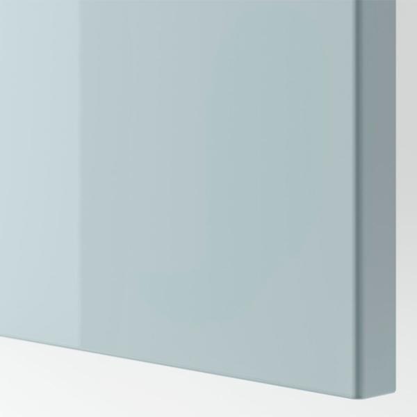 Comodă Ikea Besta 74 x 120 x 42 / MDF / Gri albastru deschis lucios photo 4