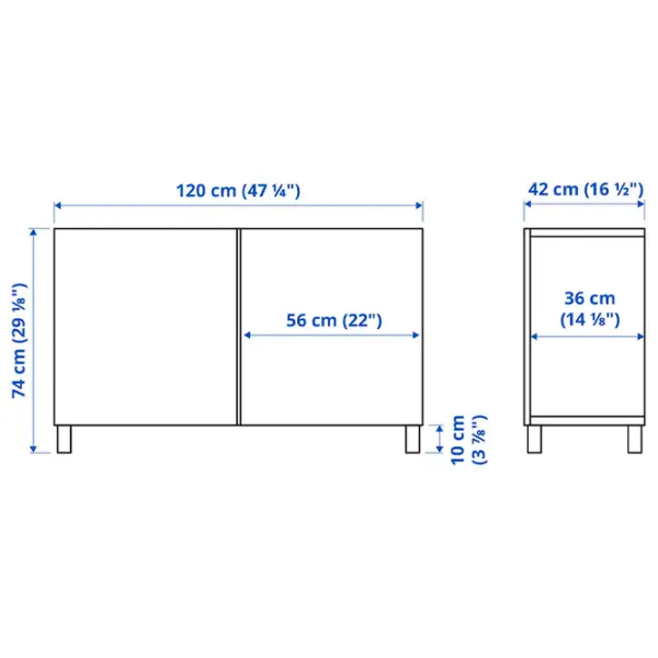 Комод Ikea Besta 74 x 120 x 42см / МДФ / Темно серый photo 6 Комод Ikea Besta 74 x 120 x 42см / МДФ / Темно серый photo 6