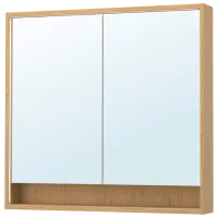 Шкаф с зеркалом Ikea Faxalven 95 x 100 x 15см / Зеркало / Oak