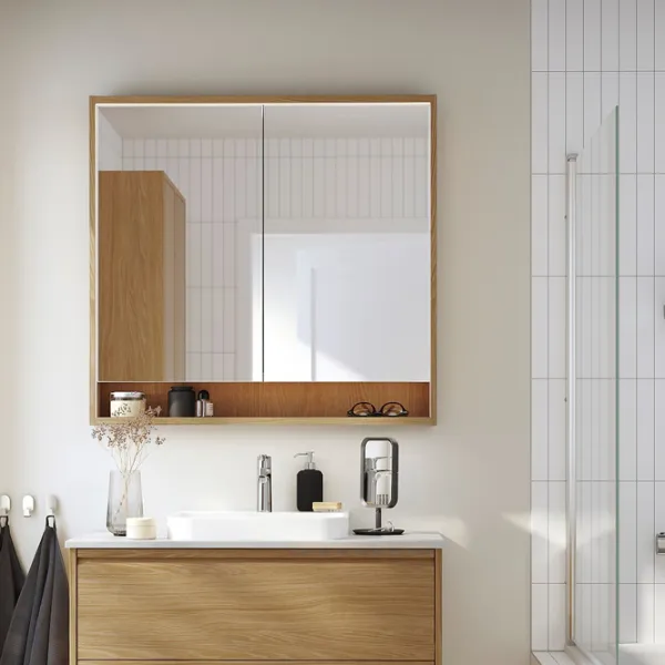 Dulap cu oglindă Ikea Faxalven 95 x 100 x 15 / Oglindă / Oak photo 2 Dulap cu oglindă Ikea Faxalven 95 x 100 x 15 / Oglindă / Oak photo 2