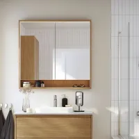 Dulap cu oglindă Ikea Faxalven 95 x 100 x 15 / Oglindă / Oak photo 2