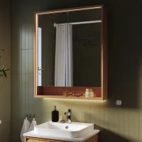 Dulap cu oglindă Ikea Faxalven 95 x 100 x 15 / Oglindă / Oak photo 4