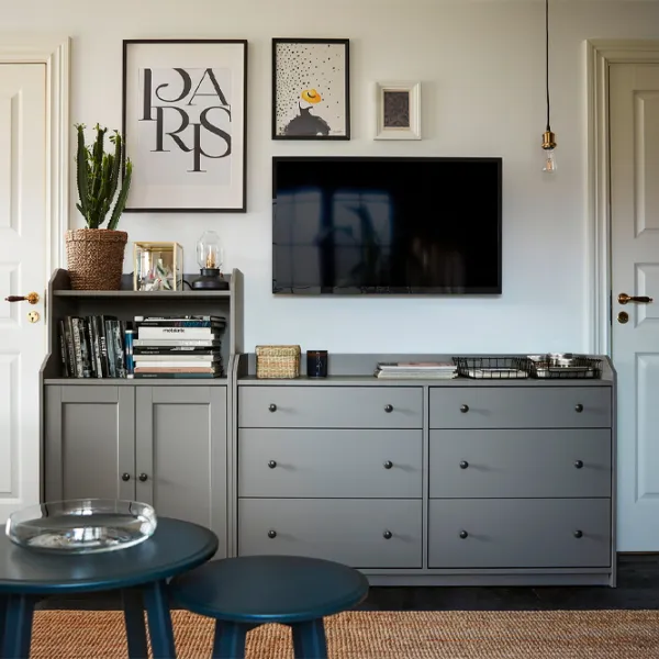 Comodă Ikea Hauga 116 x 208 x 46 / MDF / Gray photo 2