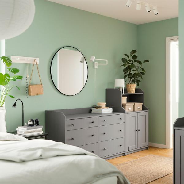Comodă Ikea Hauga 116 x 208 x 46 / MDF / Gray photo 3
