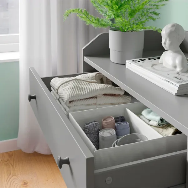 Comodă Ikea Hauga 116 x 208 x 46 / MDF / Gray photo 4