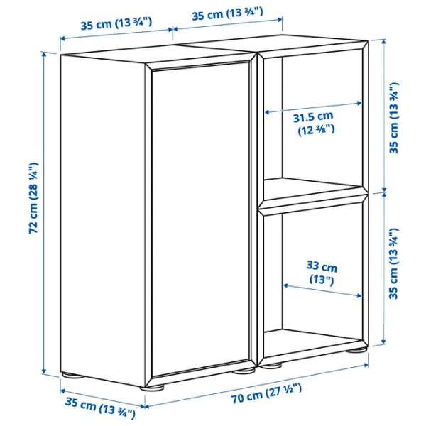 Comodă Ikea Eket 72 x 70 x 35 / MDF / Alb photo 3
