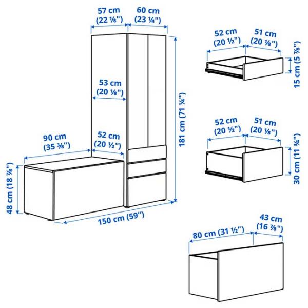 Гостиная Ikea Smastad/Platsa Модульная / White photo 5