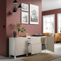 Комод Ikea Besta/Bergsviken/Stubbarp 74 x 180 x 42см / МДФ / Имитация мрамора photo 3