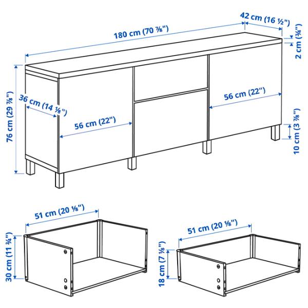Comodă Ikea Lappviken/Stubbarp 76 x 180 x 42 / MDF / Alb photo 6