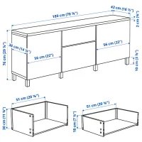 Комод Ikea Lappviken/Stubbarp 76 x 180 x 42см / МДФ / Белый photo 6