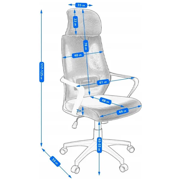 Офисный стул Jumi Futura Акриловая сетка/ Grey  photo 6 Офисный стул Jumi Futura Акриловая сетка/ Grey  photo 6