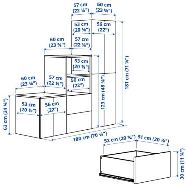 Гостиная Ikea Smastad/Platsa Модульная / White photo 5