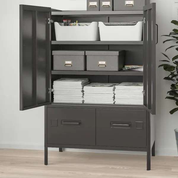 Comodă pentru birou Ikea Idasen 119 x 80 x 47 / Metal / Dark Gray photo 3
